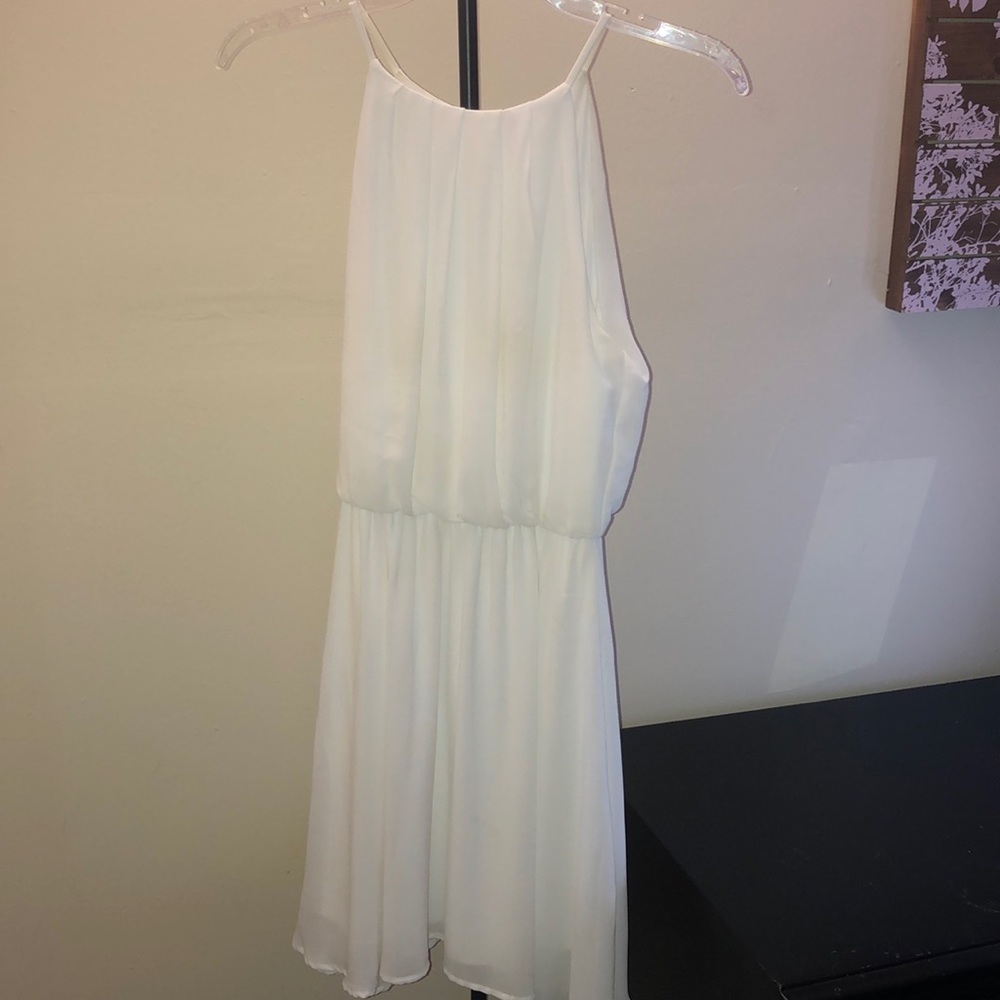 White halter top dress